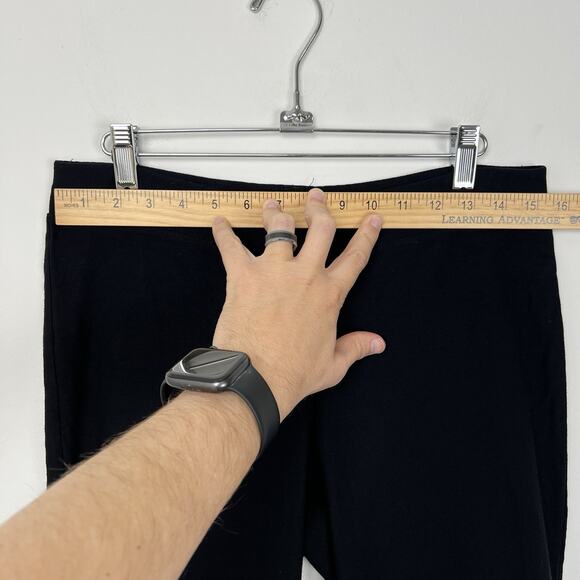 Eileen Fisher Small Petite Black Viscose Knit Pull On Ankle Cropped Legging Pant - Picture 3 of 8